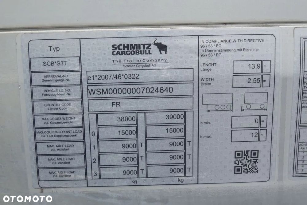 Schmitz Cargobull FIRANKA / STANDARD / OSIE SCHMITZ / NOWE PLANDEKI / OCYNK/ KOSZ I KOŁO ZAPASOWE / - 26