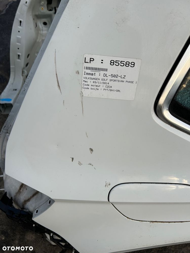 Volkswagen Golf VII sportsvan ćwiartka tył prawa lewa błotnik tył tylny - 7