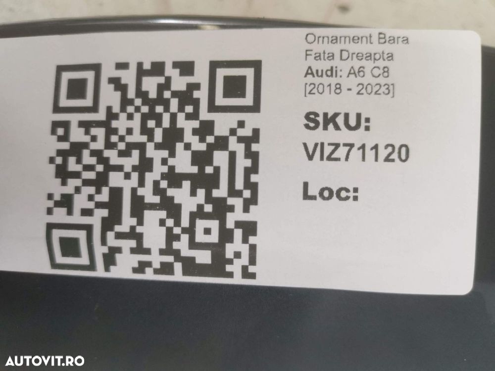 Ornament Bara Fata Dreapta Audi A6 C8 2018 2019 2020 2021 2022 2023 Or - 4