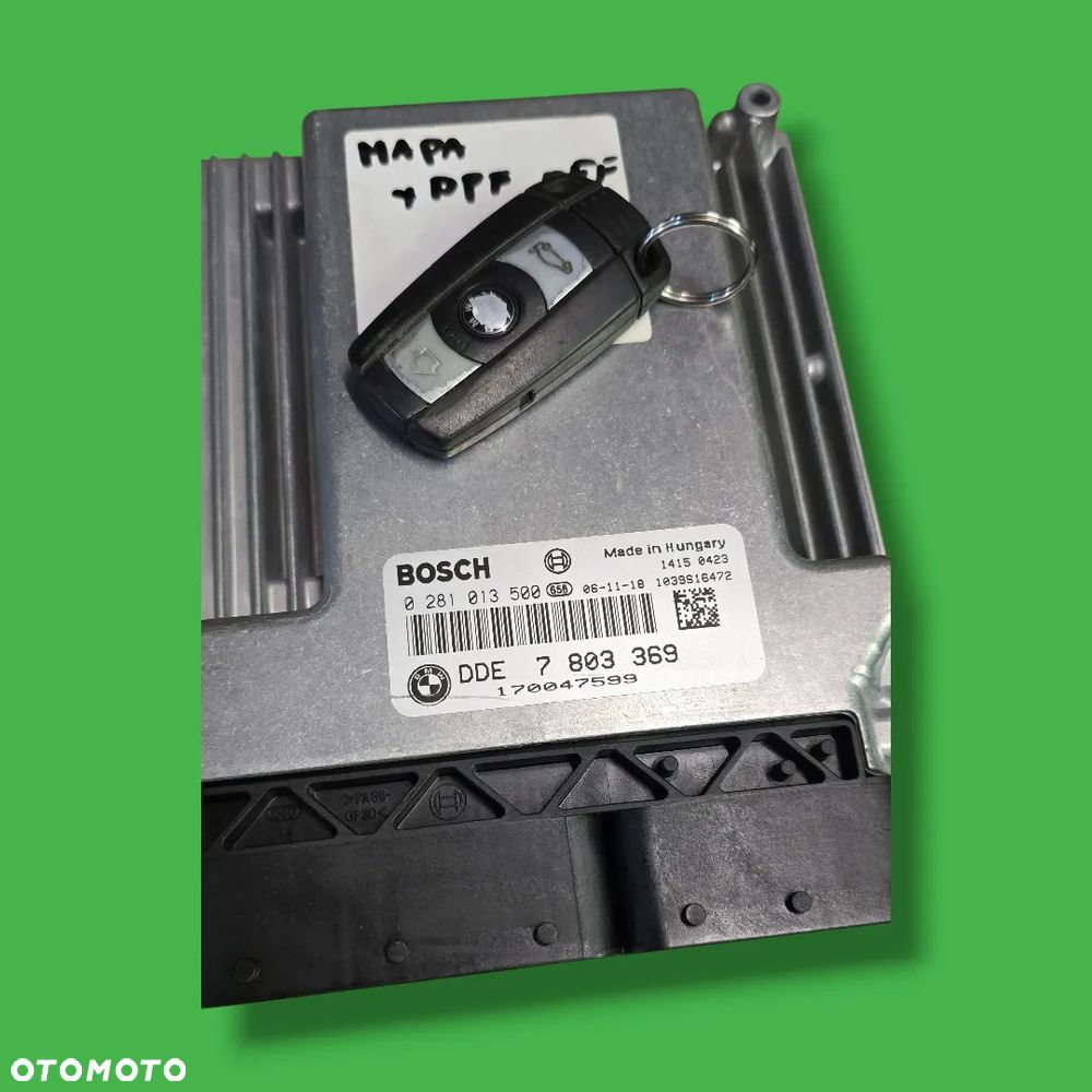 KOMPUTER STEROWNIK ZESTAW STARTOWY BMW E60 E61 M57 3.0D 306d3 231KM CHIP MAPA DPF OFF 2 KLUCZE 7803369 - 2