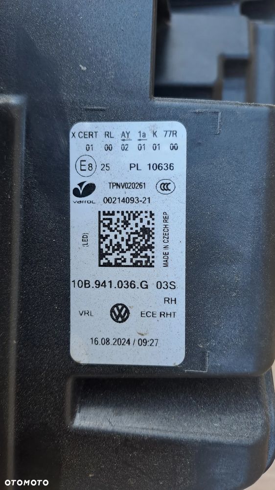 VW ID.3 ID3 IQ LIGHT FULL LED PRAWA LAMPA 10B941036G - 5