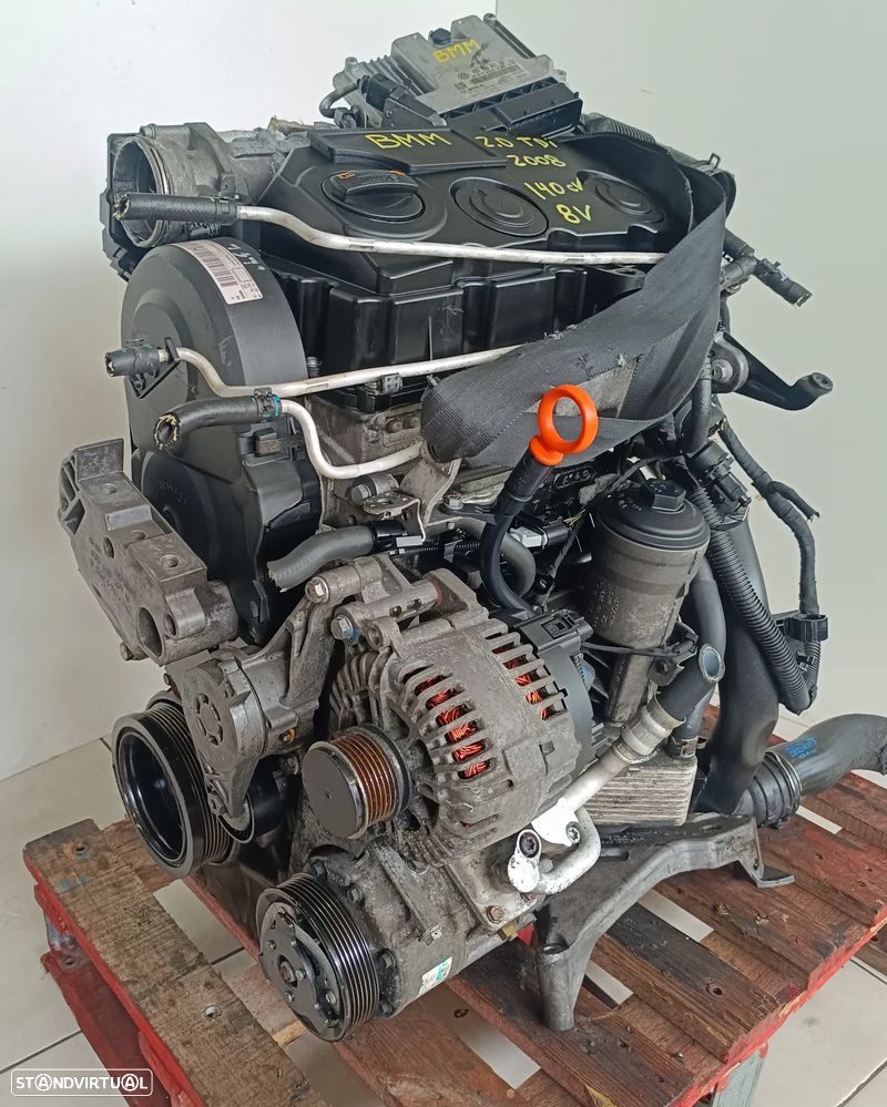 Motor VW Eos 2.0TDI 140cv BMM 8V ano 2008 - 3