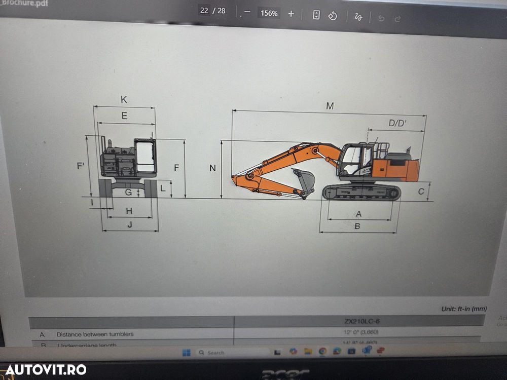 Hitachi 22tone, ZX220, 2025, 8h, NOU, CUPA 1,3mc, inst picon pe brate, aer conditionat, scaun operator pneumatic, CE, posibilitate leasing 5 ani-PROMOTIE 109.500 EUR+Tva - 27