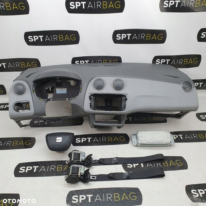 SEAT IBIZA 6J IV AX2 DESKA ROZDZIELCZA KONSOLA KOKPIT PULPIT PODUSZKI AIRBAG AIR BAG PASY KIT SET - 1
