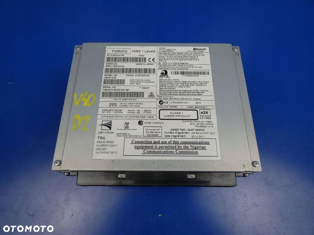VOLVO V40 II RADIO FABRYCZNE NAWIGACJA CZYTNIK - 2