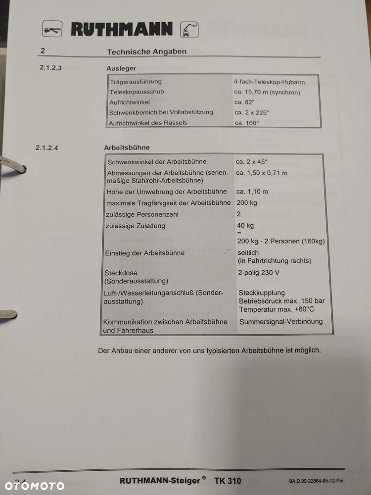 Mercedes-Benz Ruthmann Tk 310 Podnośnik koszowy zwyżka 31m - 8