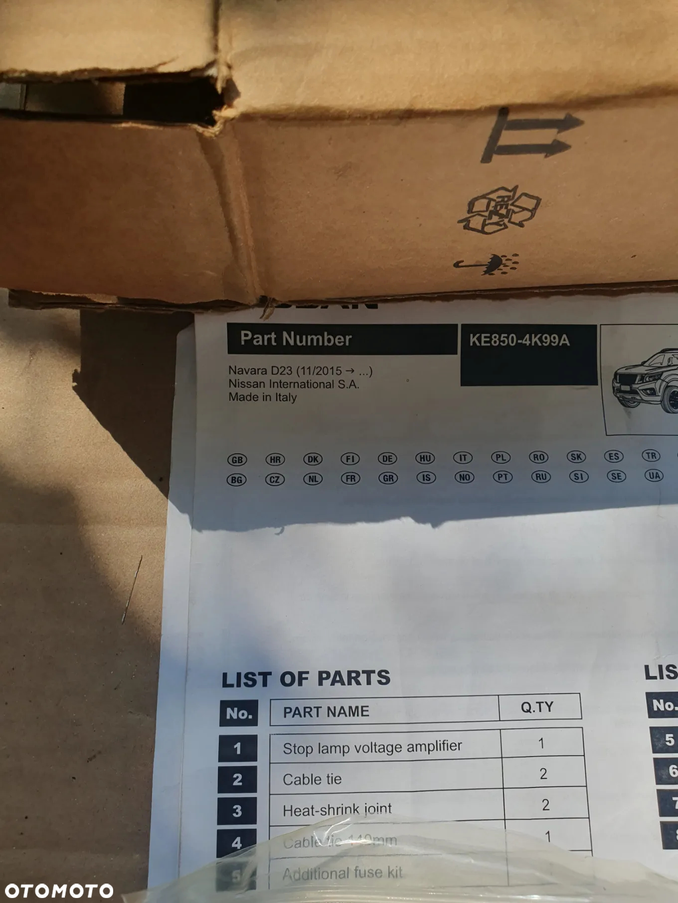 Nissan Navara D23 KE850-4K99A Wiązka instalacji elektrycznej tylnej paki zabudowy - 3