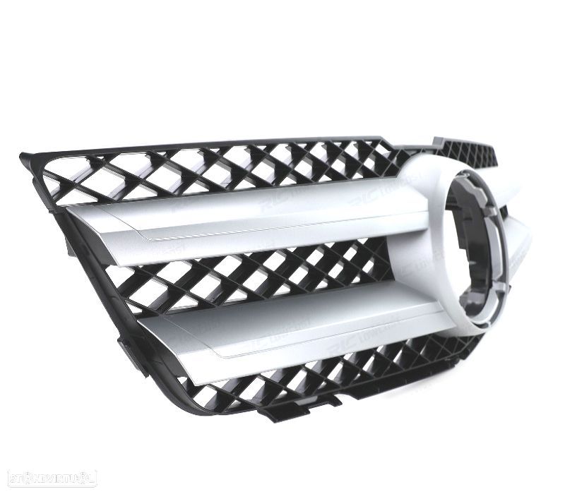 GRELHA FRONTAL MERCEDES GLK X204 08-12 LOOK AMG PRETO PRATA - 3