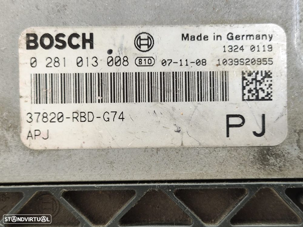 Centralina Original Motor Bosch Honda Accord 7 2.2 i-ctdi N22A 0281013008 37825RBDG74 - 6