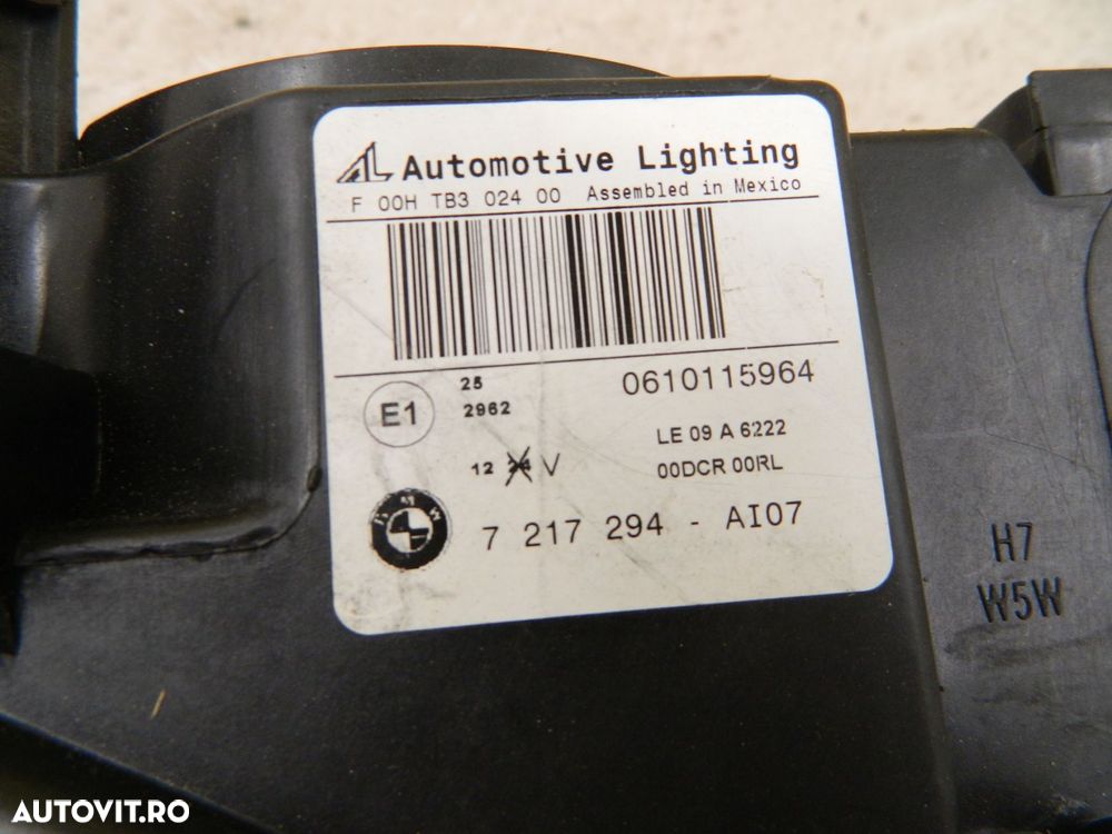 Far dreapta BMW X3 F25 Bi-Xenon, 2011, 2012, 2013, 2014, cod origine 7217294. - 7