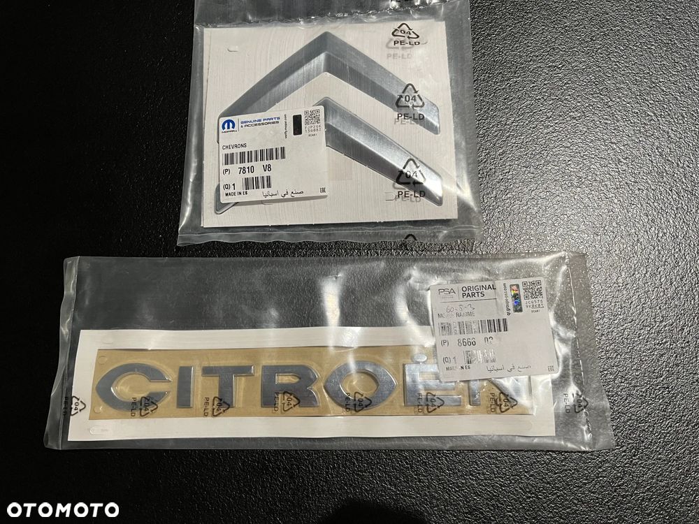 CITROEN BERLINGO EMBLEMAT LOGO NAPIS KLAPA TYŁ 866602, 7810V8 ORGINAŁ NOWY - 1