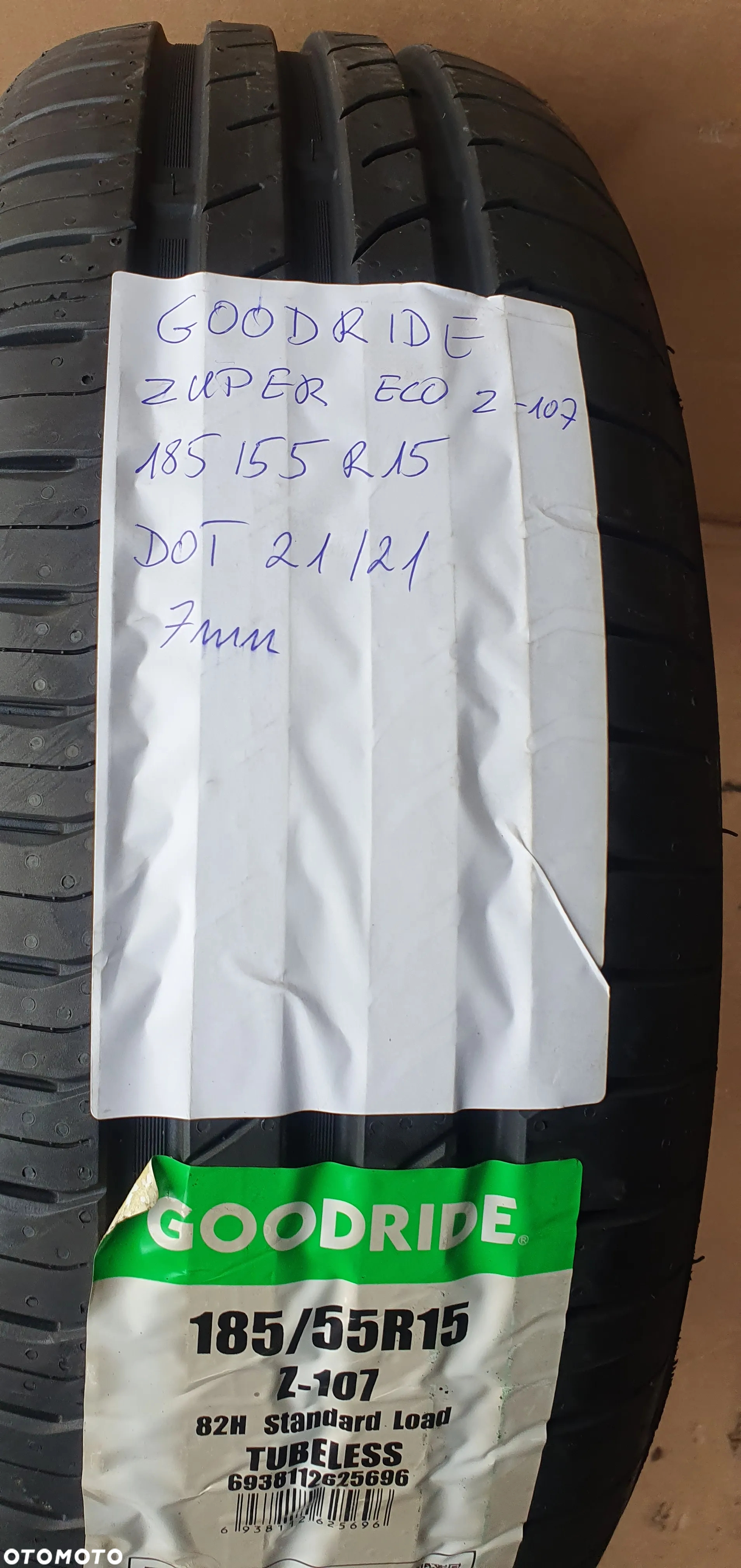 2x Opona Goodride Zuper Eco Z-107 185/55 R15 7mm 2121 NOWA!!! - 9