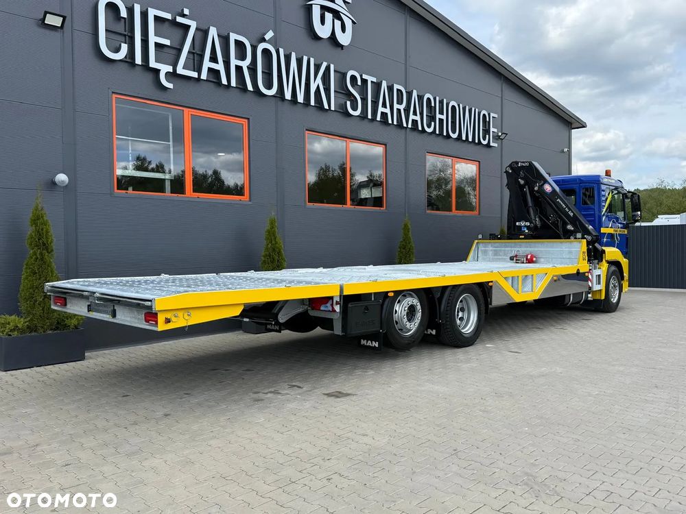 MAN TGS TGX 26.360 E5 laweta uniwersalna 9,36m + Dźwig HDS HMF 1420 K2 / platforma do przewozu kontenerów / pomoc drogowa / platforma / kran krane dzwig hds żuraw - 8