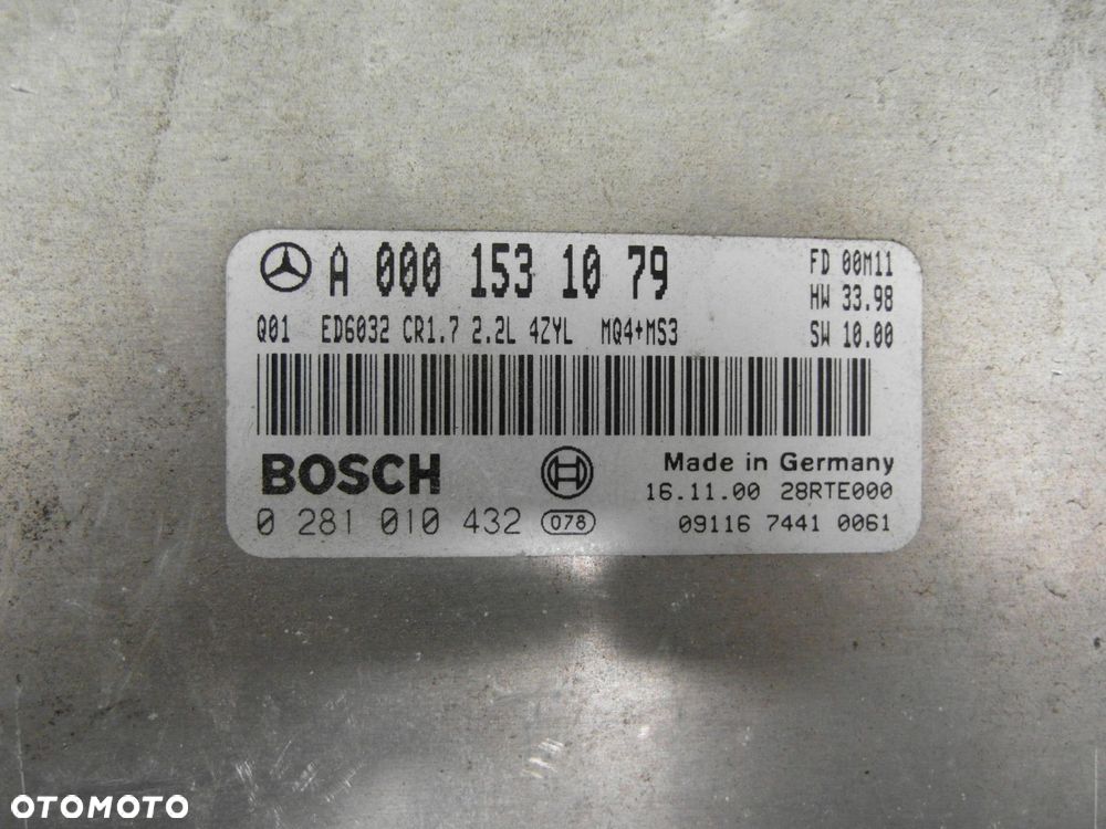 STEROWNIK MERCEDES-BENZ VITO 112 CDI 2.2 - A0001531079 0281010432 - 5