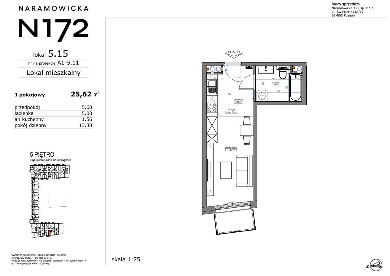 1-pokojowe mieszkanie 25m2 + balkon - Pełny obrazek: 2/11