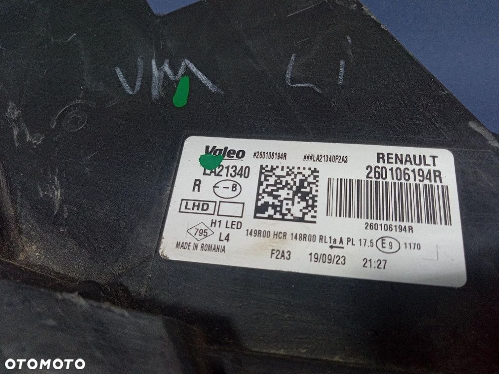 DACIA DUSTER II LIFT REFLEKTOR PRAWY PRZÓD LAMPA PRZEDNIA LED EU 260106194R - 5