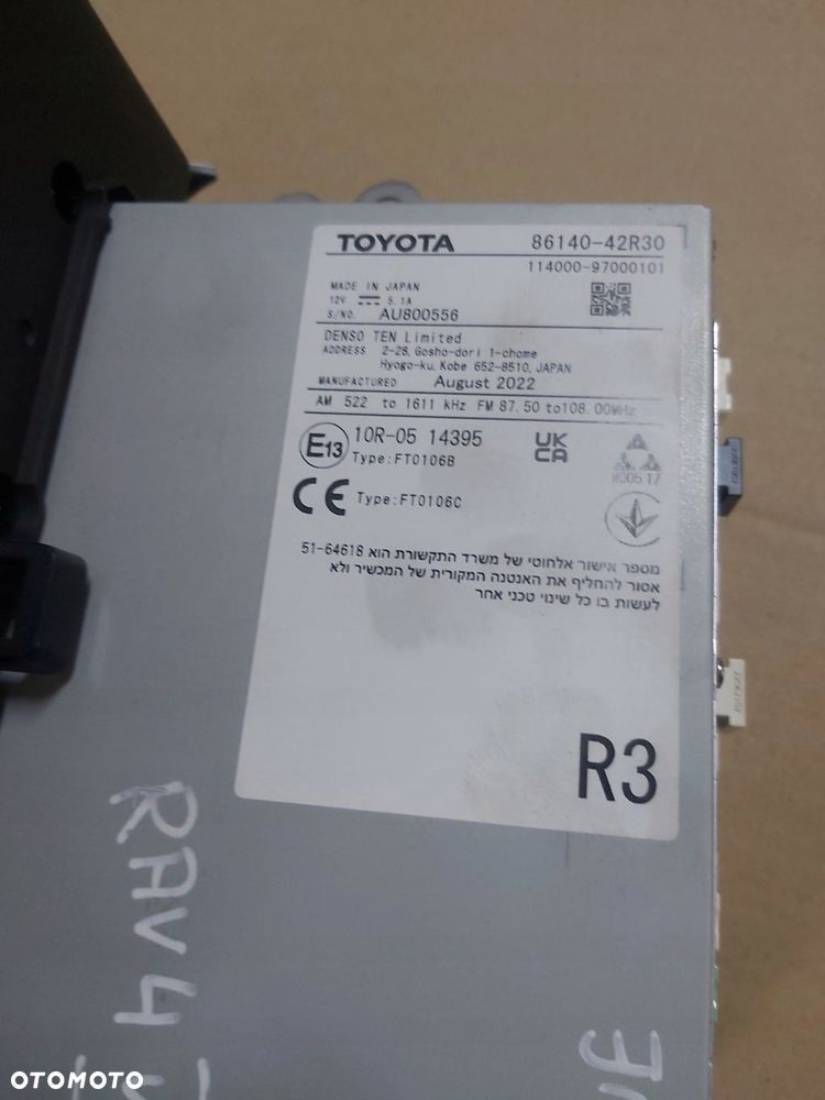 Toyota RAV4 V radio monitor pod nawigację 86140-42R30 - 5
