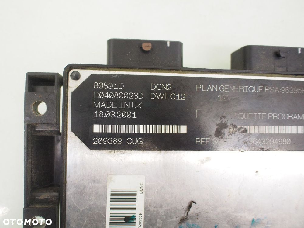 STEROWNIK PEUGEOT EXPERT I 1.9 D 70 - WJY R04080023D 9639587680 80891D - 4