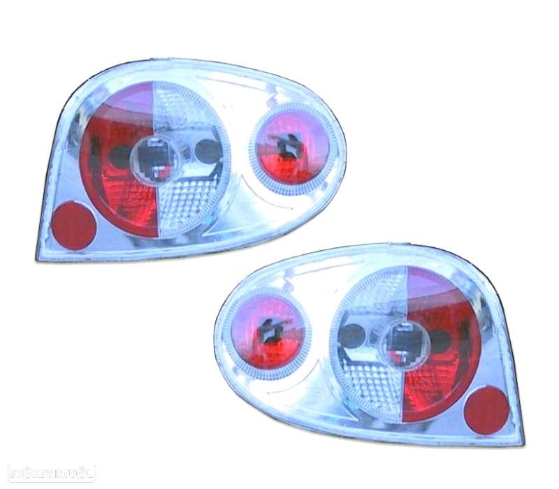 FAROLINS RENAULT MEGANE 99-02 LOOK LEXUS FUNDO CROMADO - 1