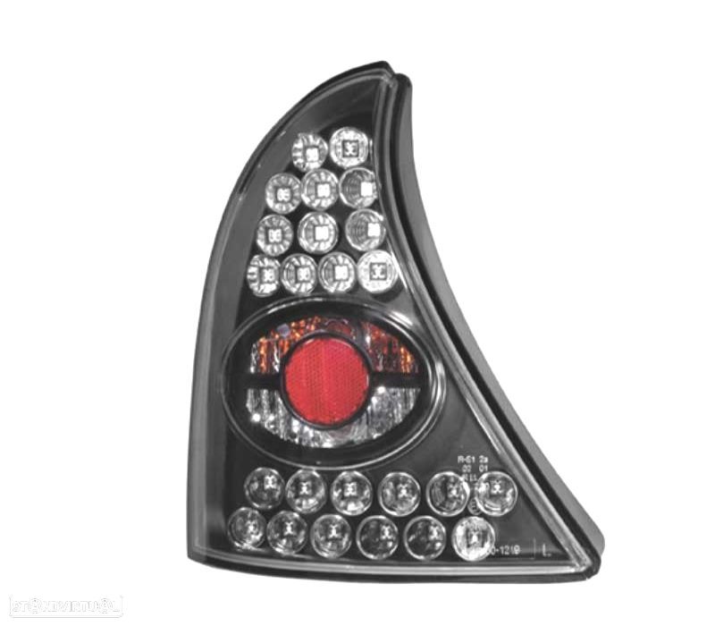 FAROLINS TRASEIROS RENAULT CLIO 98-01 LED FUNDO PRETO - 2