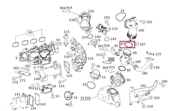 MERCEDES OM646 Oring uszczelka kolektora dolotowego OE - 2