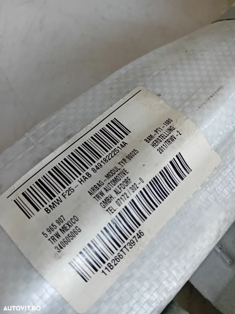 Cortine Airbag Cortina Stanga Dreapta Bmw X3 F25 An 2010-2015 Motor N47 N57 B47 B57 - 5