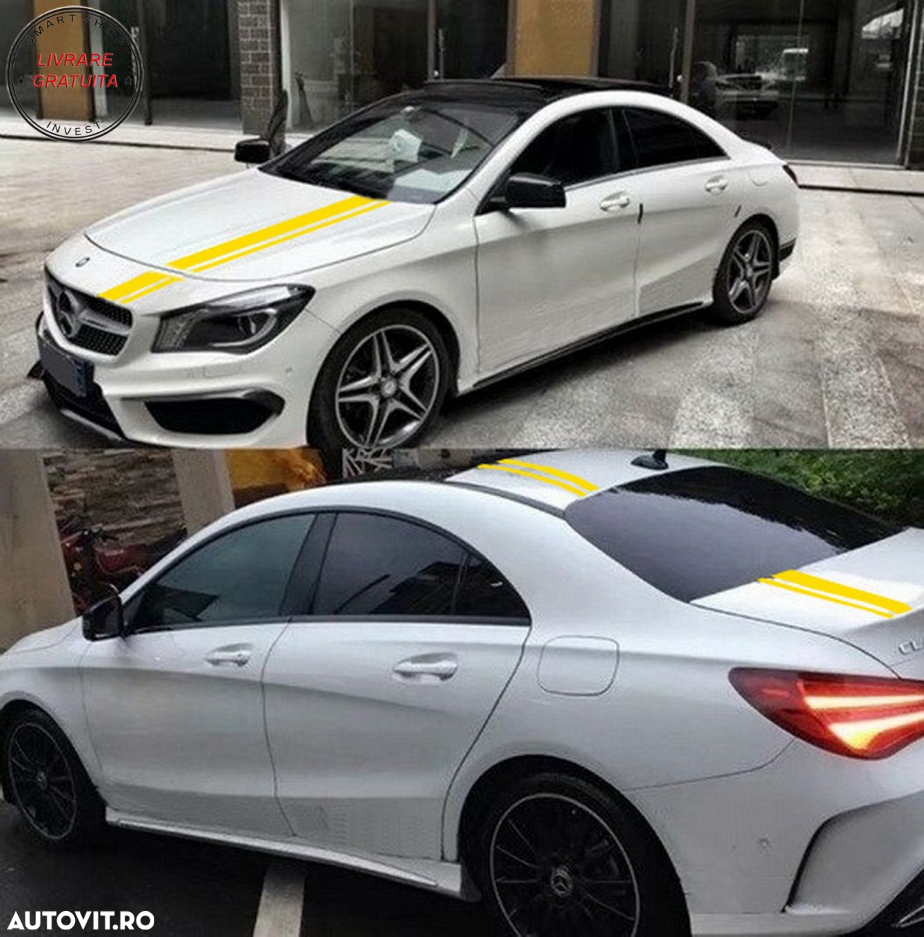 Set Stickere Galben Mat MERCEDES CLA W117 C117 X117 (2013-2016) A Class W176 (2012- livrare gratuita - 5