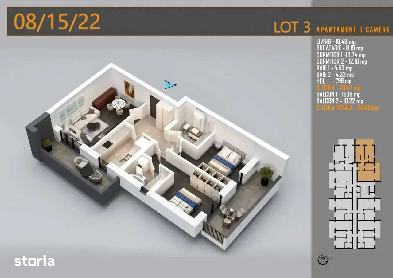 Apartament Premium 3 Camere - 2 Balcoane - Theodor Pallady — fotografia 3