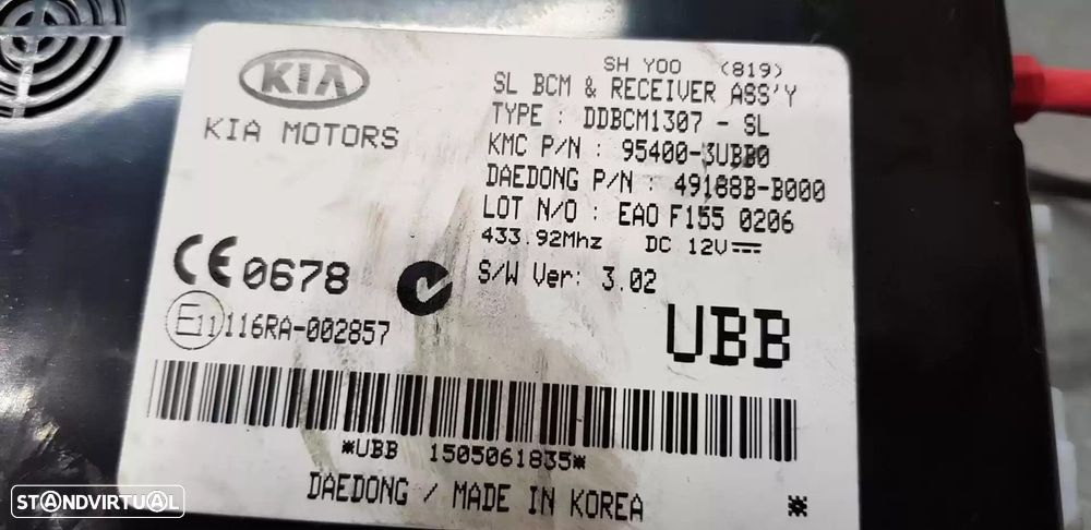 MODULO ELECTRONICO KIA SPORTAGE 2015 -954003UBB0 - 2