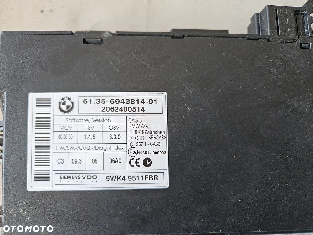 Zestaw startowy sterownik moduł stacyjka start stop BMW seria 1 E87 2,0 i 2006r 7565300 - 6