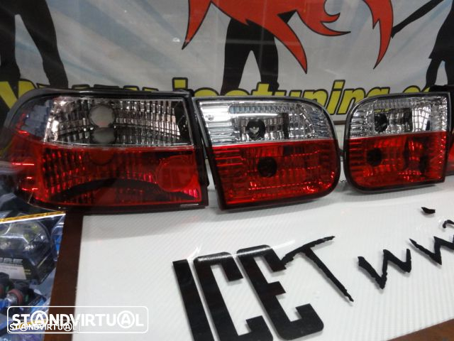 Faróis / farolins Honda Civic 92-95 2 / 4 portas vermelho / cristal. - 4