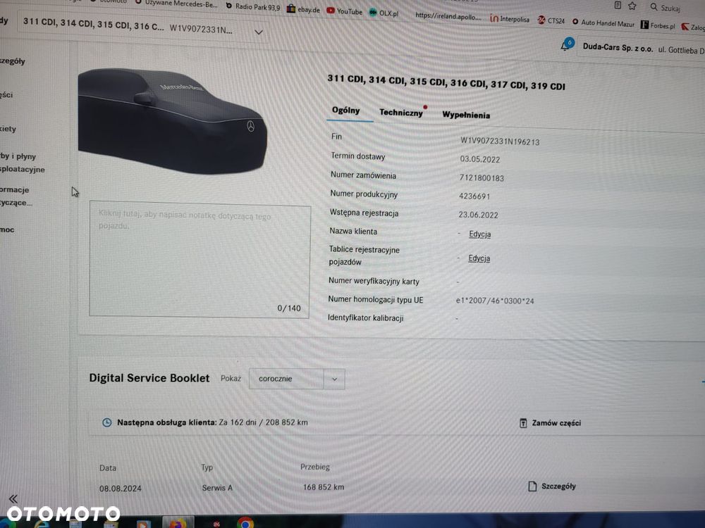 Mercedes-Benz SPRINTER 317 CDI-DOKA-6-OSÓB -KLIMA-HAK 3500 KG - 10