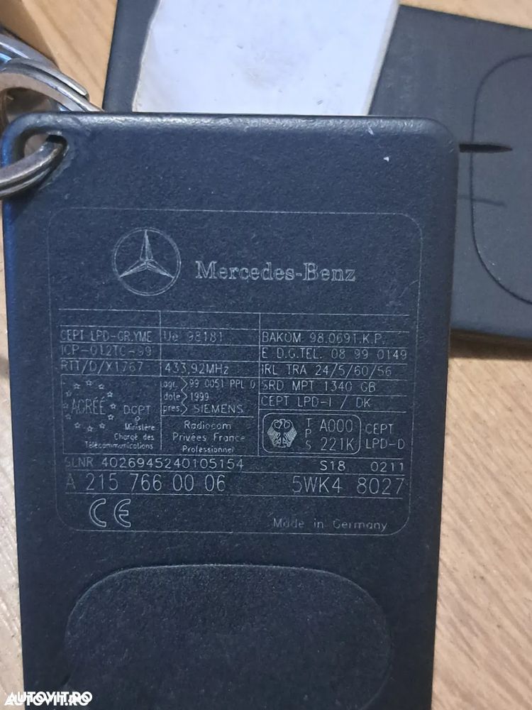 Set Contact Cheie Cartele Keyless Go Originale Mercedes-Benz W220 S-Class / C215 CL-Class - 6