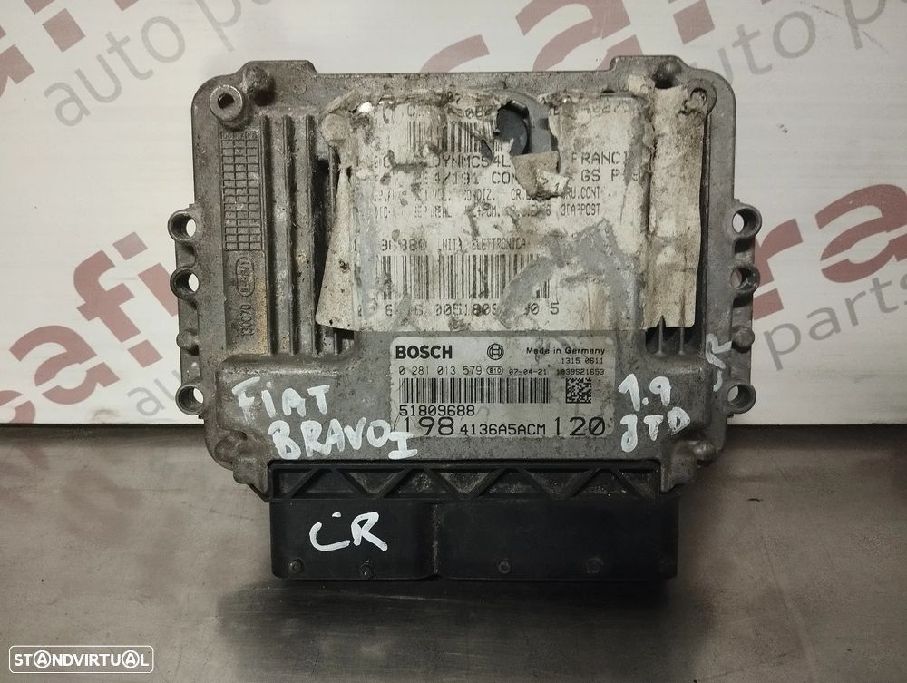 UNIDADE / CENTRALINA DO MOTOR FIAT BRAVO II 1.9JTD 0281013579 51809688 - 1
