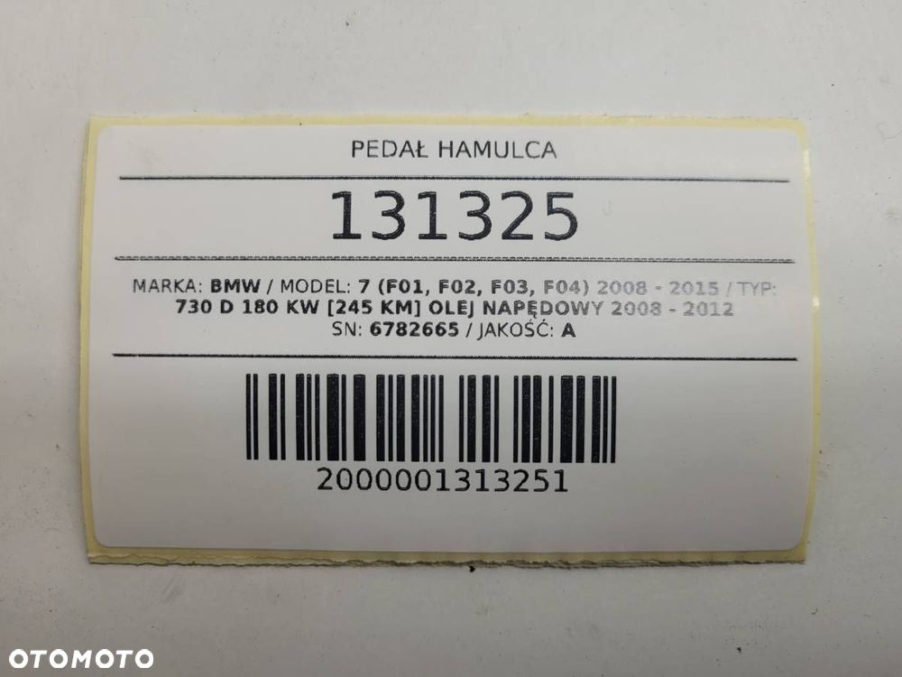 PEDAŁ HAMULCA BMW 7 F01 F02 6782665 - 14