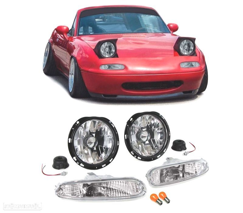 KIT FAROIS E PISCAS CRISTAL MX5 90-98 - 1