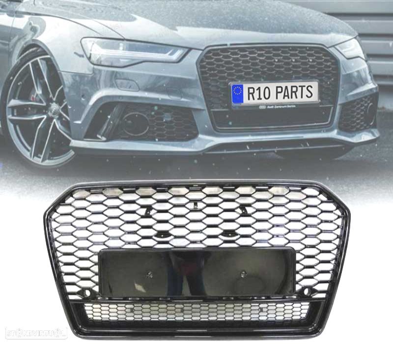 GRELHA DIANTEIRA AUDI A6 LOOK RS6 II 16- PRETO - 1