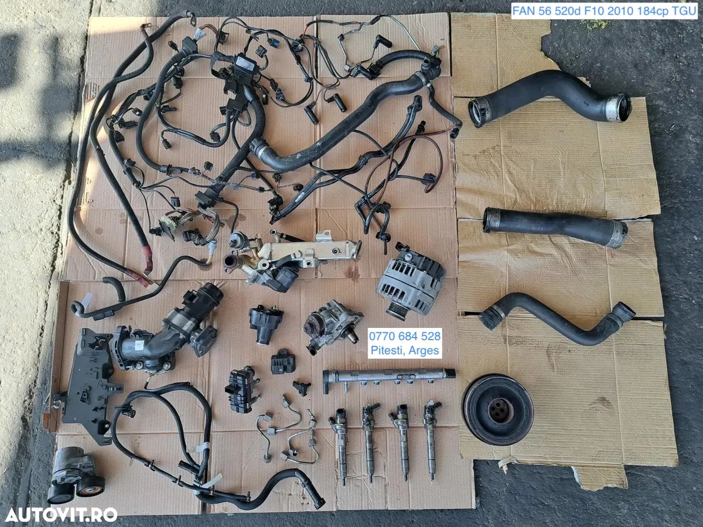 Anexe motor Bmw 520d F10 2010 184cp injector rampa injectoare pompa inalta presiune alternator actuator EGR galerie admisie instalatie electrica motor - 1