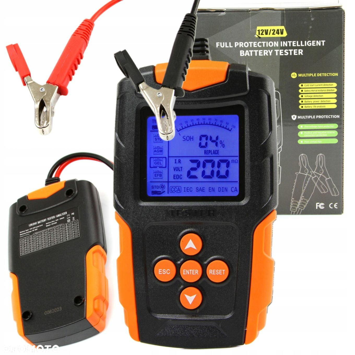CYFROWY TESTER DO AKUMULATORÓW BATERII 12V 24V UNIWERSALNY 3Ah - 200Ah - 11