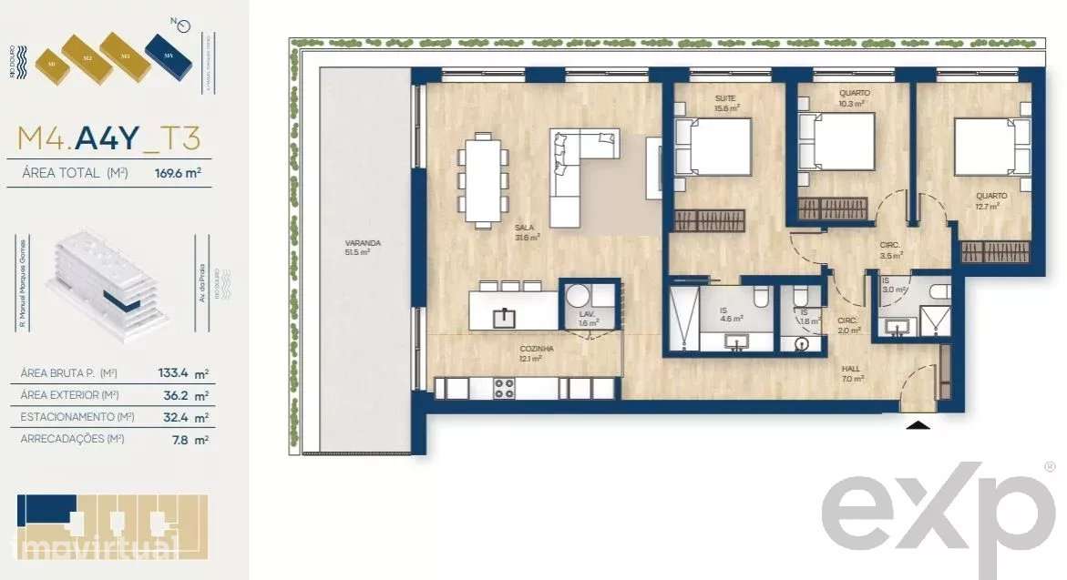 Apartamento T3 | Canidelo, V.N.Gaia - Grande imagem: 2/40