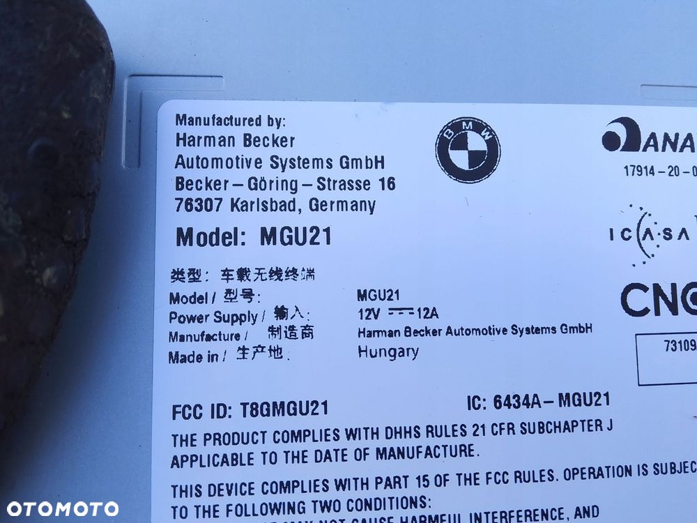 moduł nawigacji bmw ix i20 6512 5a82bb5 - 6