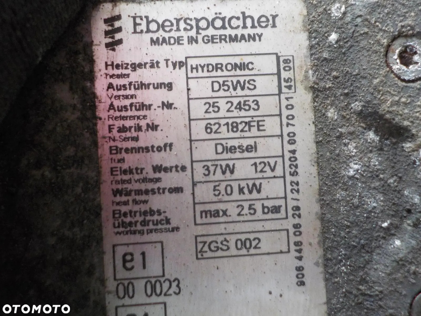 CRAFTER SPRINTER 906 PIECYK DOGRZEWACZ EBERSPACHER D5WS - 3
