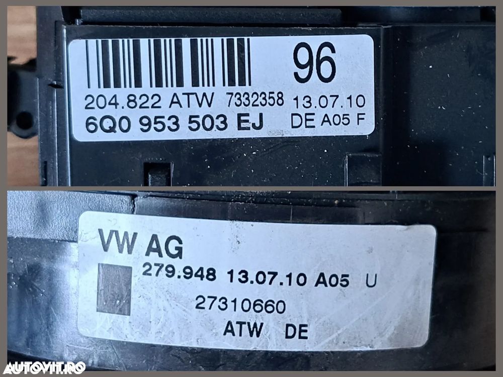 Spira volan cu manete semnalizare faruri stergatoare VW Polo Skoda Fabia 2 - 3