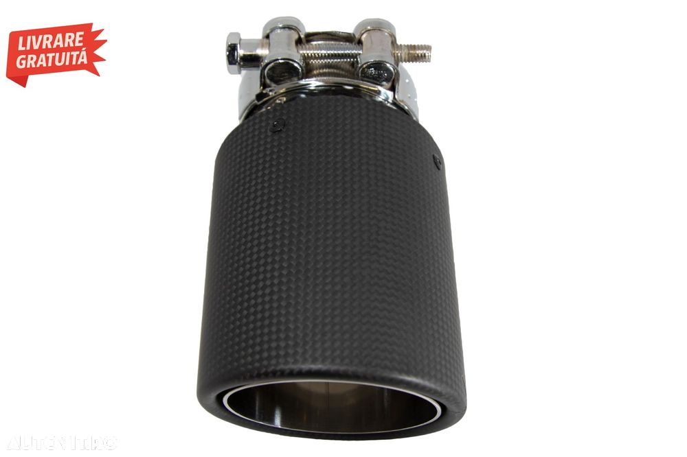 Toba Universala Ornament Sistem de evacuare Carbon Fiber Finisaj Mat 6.8cm / 2.67i- livrare gratuita - 2