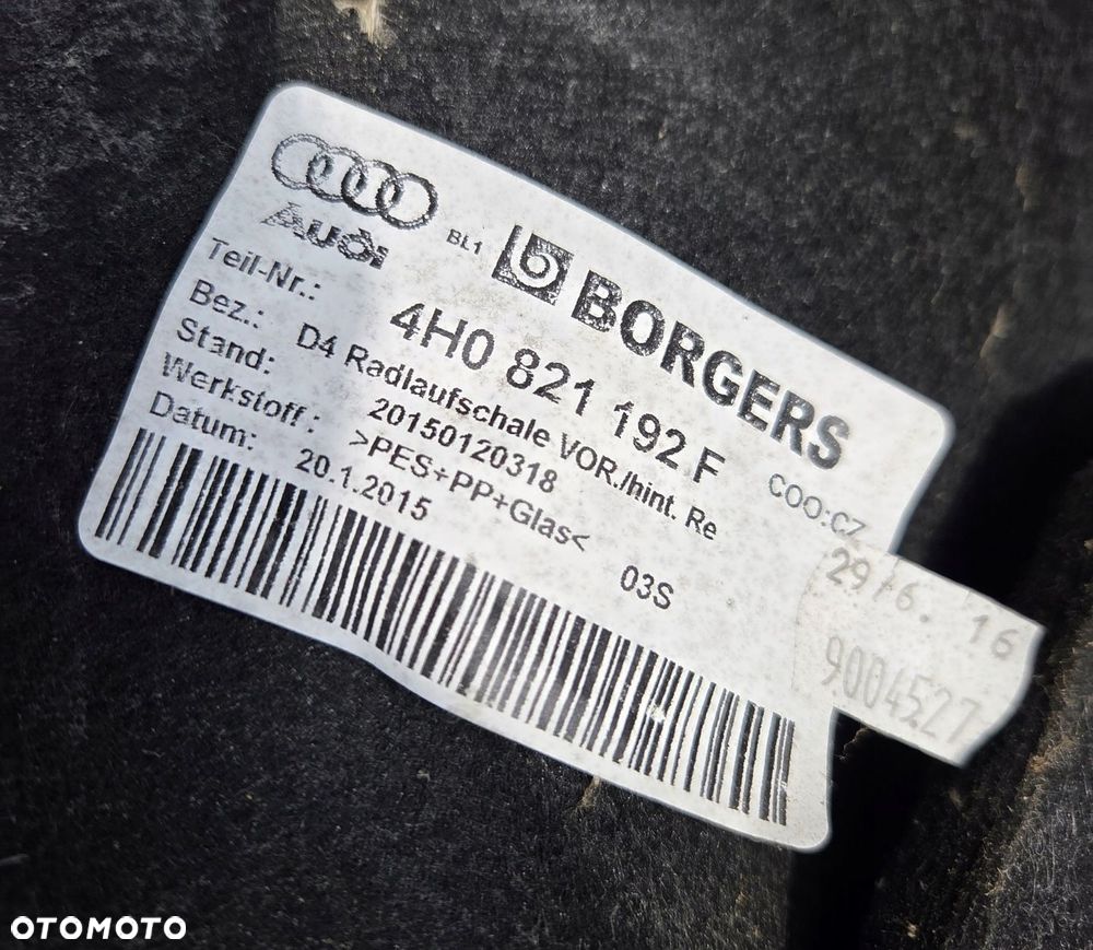 AUDI OE A8 D4 LIFT NADKOLE PRAWY PRZÓD PRZEDNIE PRAWE KOMPLETNE 4H0821192F - 4