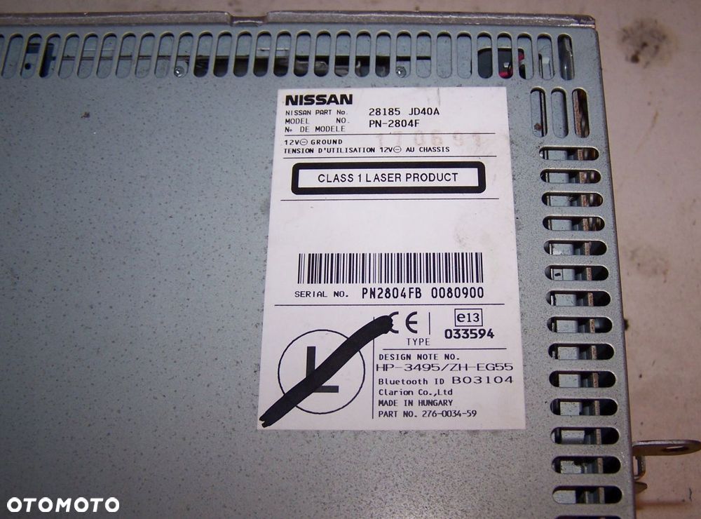 RADIO CD NISSAN QASHQAI J10 28185-JD40A ORYGINALNE - 4