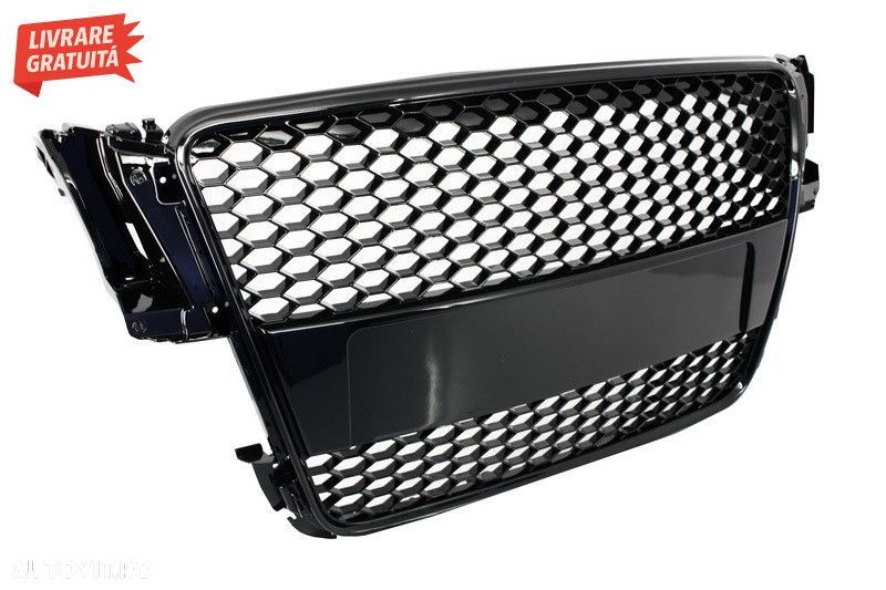 Grila Centrala Audi A5 8T (2007-2011) RS Design Negru Lucios - 2