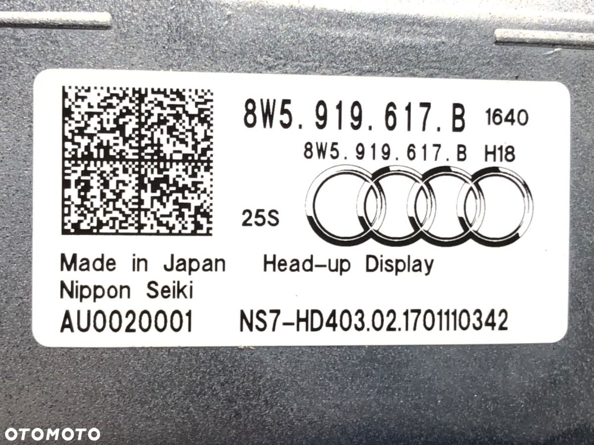 WYŚWIETLACZ HEAD UP - 1651.00 PLN - AUDI A4 Allroad B9 (8WH, 8WJ) 2016 - 2022 2.0 TFSI quattro 185 - 4