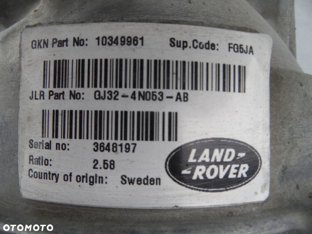 MOST TYŁ TYLNY DYFER HALDEX RANGE ROVER EVOQUE I L538 2.58 GJ324N053AB - 2