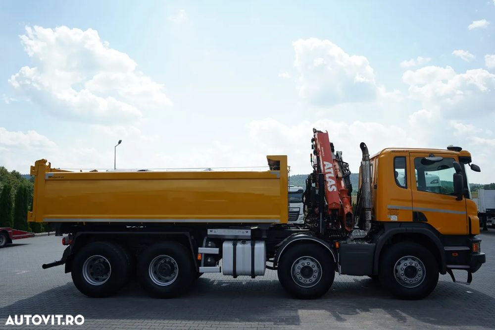 Scania P 410 / 8x4 / BASCULĂ - 5,15 M + ATLAS 116.3 HDS / ROTATOR / EURO 6 / - 19